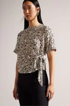 Ted Baker Pink Chevy Printed Integral Tie T-Shirt