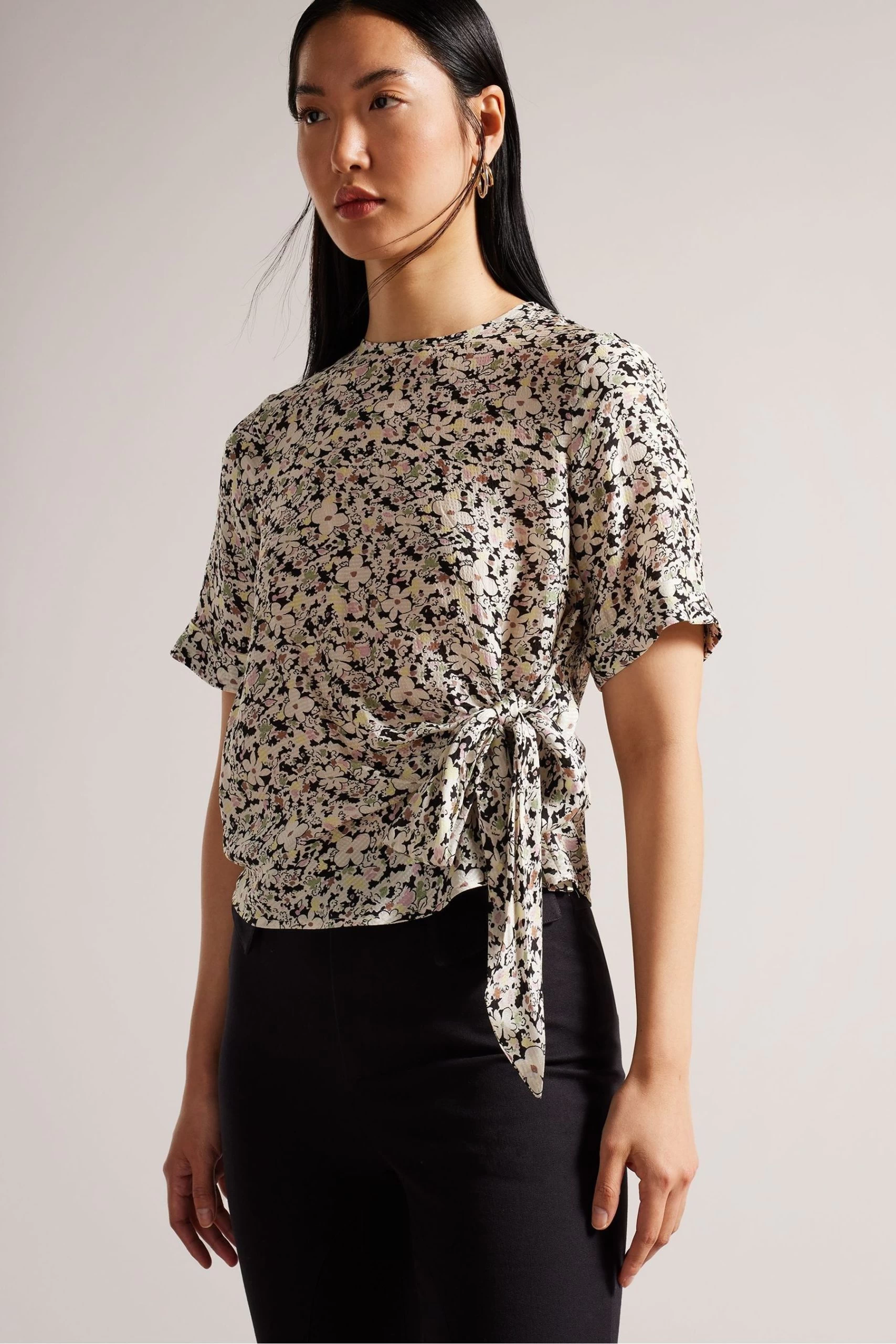 Ted Baker Pink Chevy Printed Integral Tie T-Shirt 3 Ted Baker Pink Chevy Printed Integral Tie T-Shirt