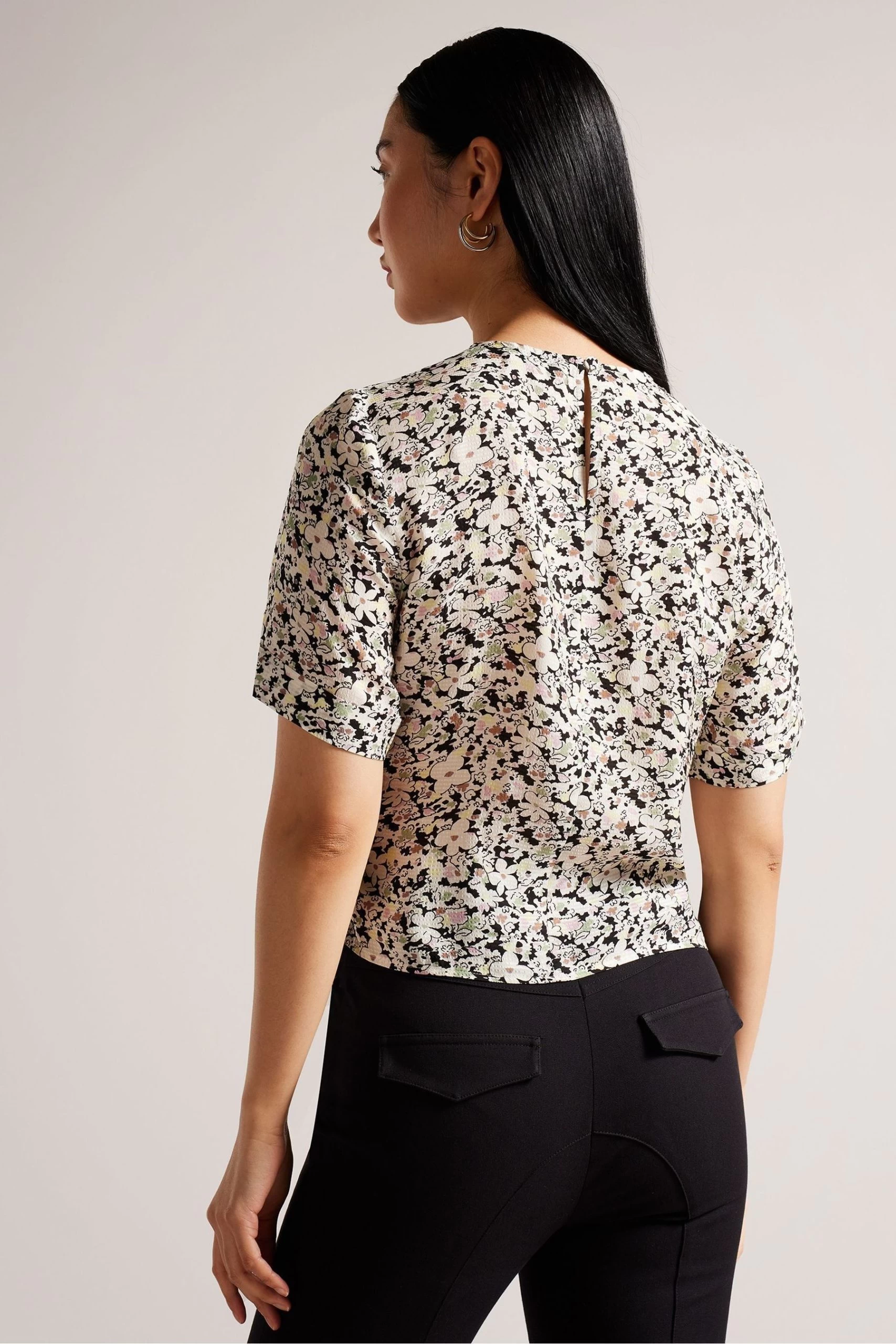 Ted Baker Pink Chevy Printed Integral Tie T-Shirt 4 Ted Baker Pink Chevy Printed Integral Tie T-Shirt - Image 2