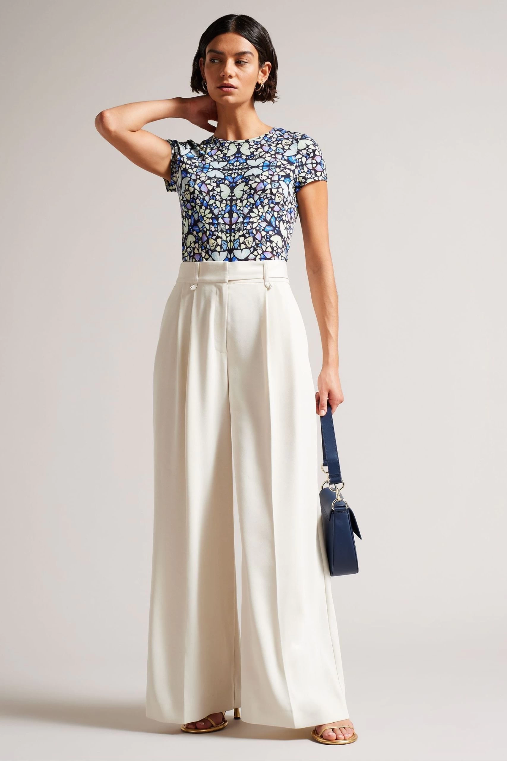 Ted Baker Blue Maraly Printed Fitted T-Shirt 4 Ted Baker Blue Maraly Printed Fitted T-Shirt - Image 2