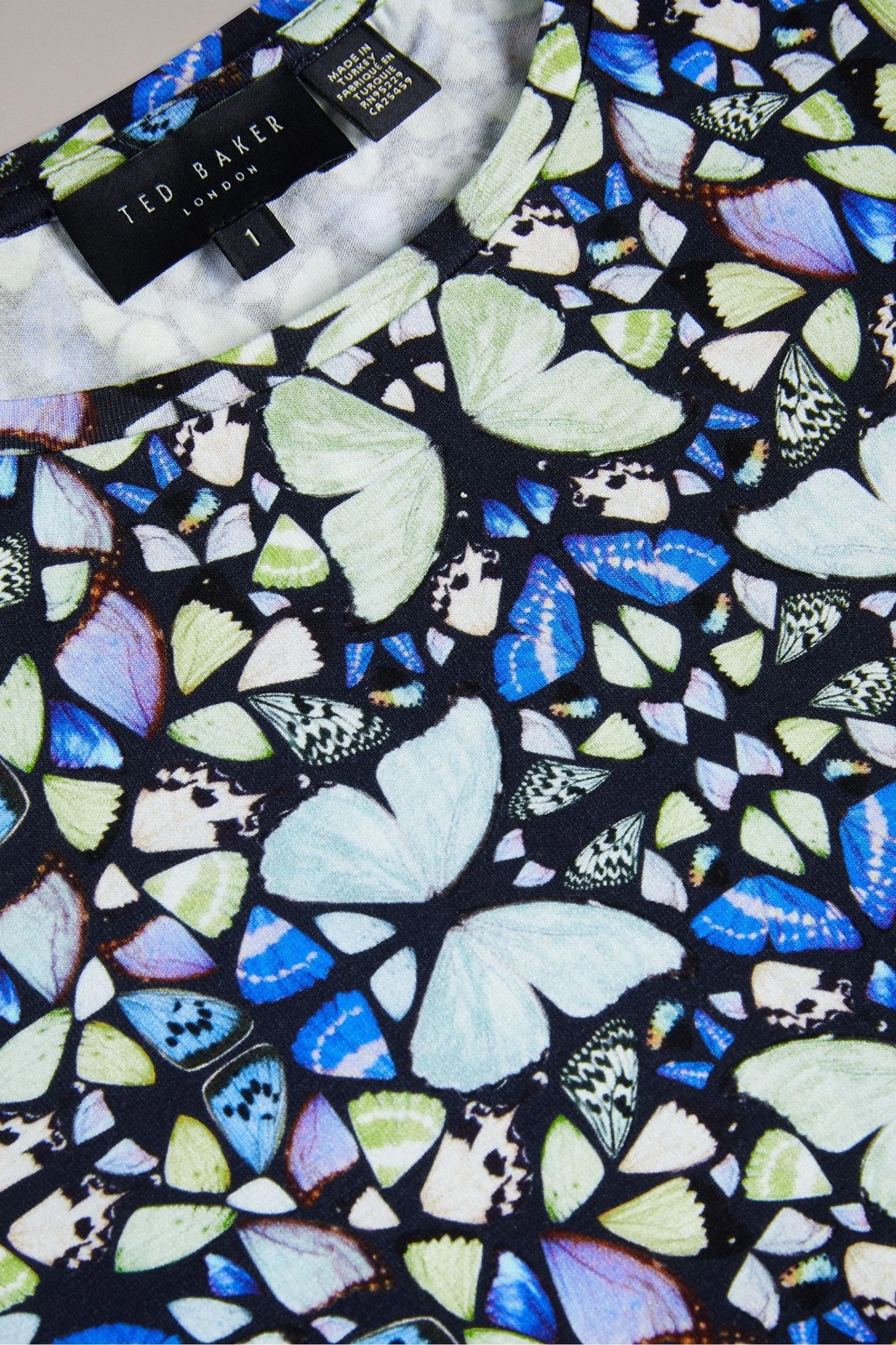 Ted Baker Blue Maraly Printed Fitted T-Shirt 6 Ted Baker Blue Maraly Printed Fitted T-Shirt - Image 4