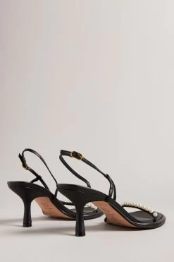 Ted Baker Mypearl Black Round Footbed Kitten Sandals 8 Ted Baker Mypearl Black Round Footbed Kitten Sandals -Ted Baker Shop D57135s3