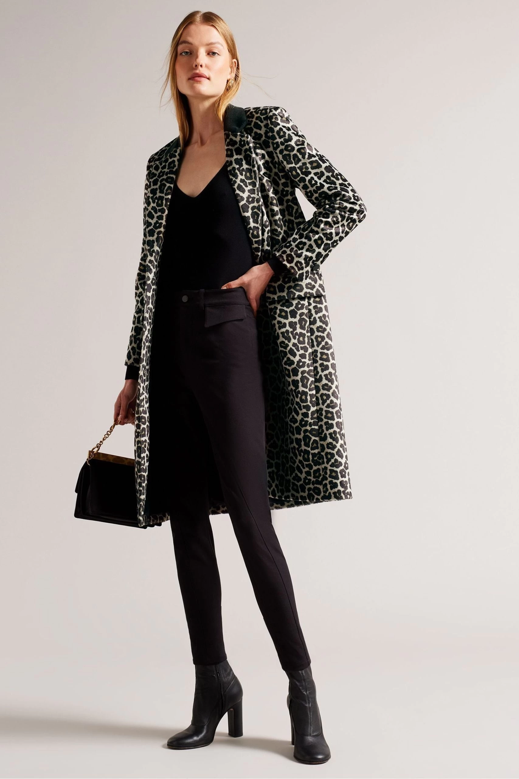 Ted Baker Leeroi Single Breasted Midi Length Black Coat 3 Ted Baker Leeroi Single Breasted Midi Length Black Coat