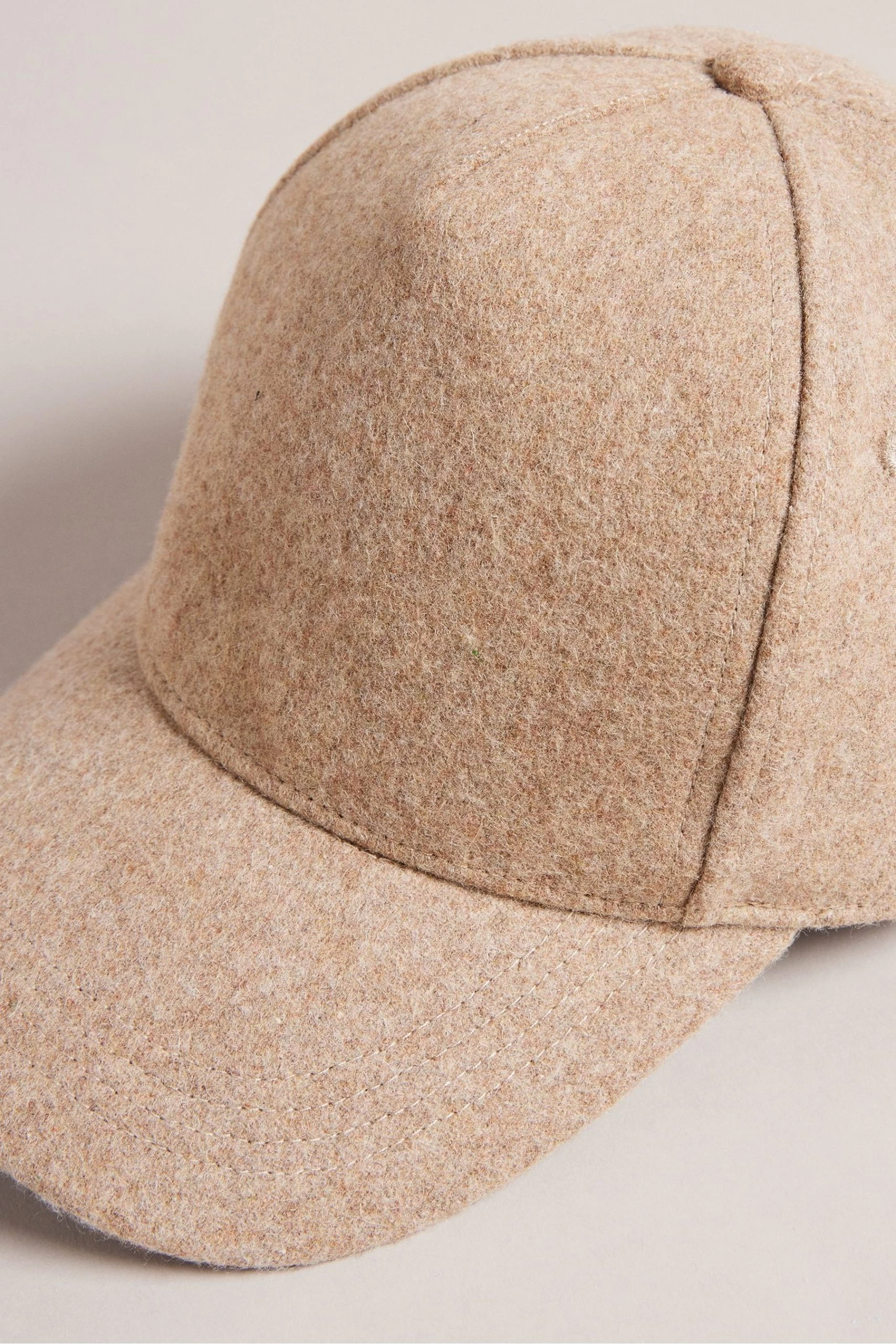 Ted Baker Natural Jacobbs Camel Wool And Leather Mix Cap 5 Ted Baker Natural Jacobbs Camel Wool And Leather Mix Cap - Image 3