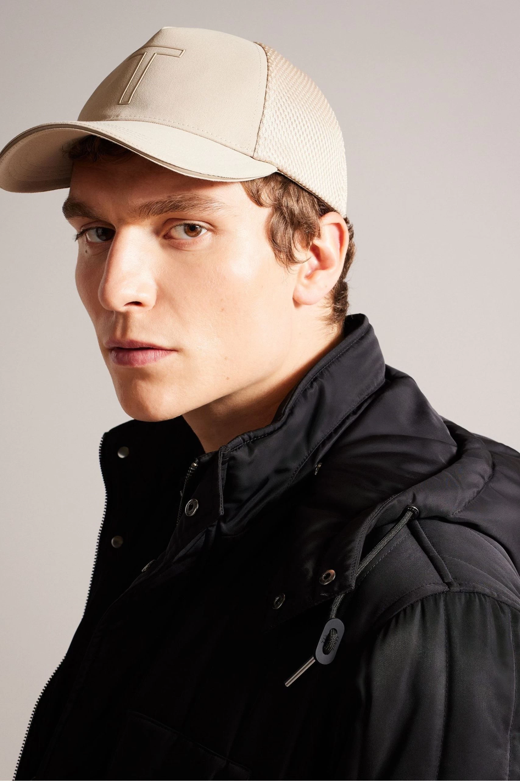 Ted Baker Natural Ehtanee Camel Mesh And Cotton T Cap 6 Ted Baker Natural Ehtanee Camel Mesh And Cotton T Cap - Image 4