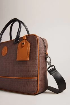 Ted Baker Traymon Monogram Document Brown Bag 8 Ted Baker Traymon Monogram Document Brown Bag -Ted Baker Shop D57152s3