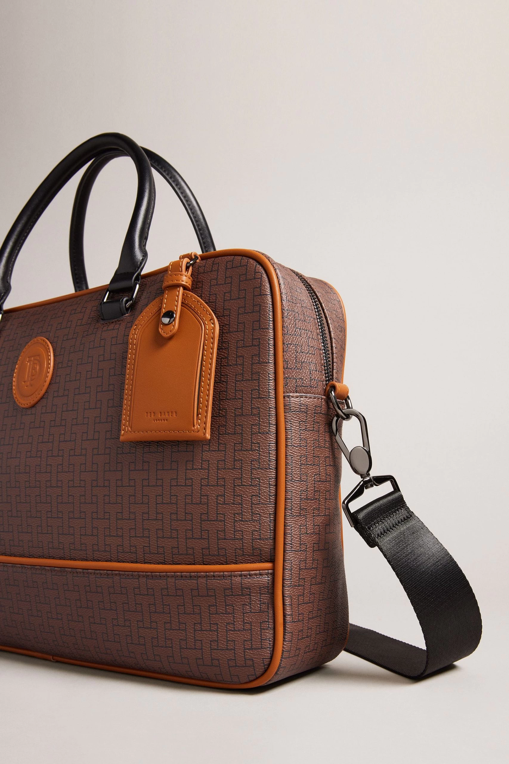 Ted Baker Traymon Monogram Document Brown Bag 5 Ted Baker Traymon Monogram Document Brown Bag - Image 3