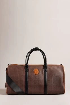 Ted Baker Traylen Brown Monogram Holdall Bag
