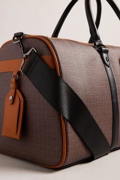 Ted Baker Traylen Brown Monogram Holdall Bag -Ted Baker Shop D57153s3