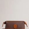 Ted Baker Brown Tobels Monogram Washbag 2 Ted Baker Brown Tobels Monogram Washbag -Ted Baker Shop D57168s