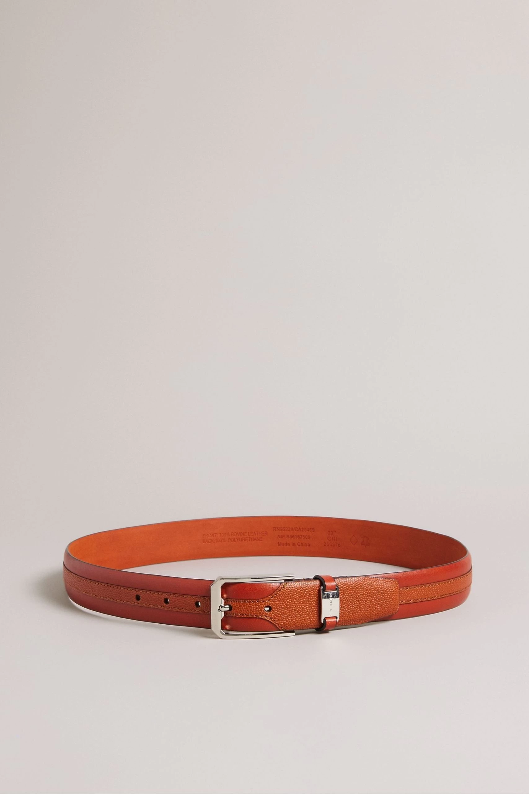 Ted Baker Natural Siymon Tan Caviar And Smooth Leather Belt 3 Ted Baker Natural Siymon Tan Caviar And Smooth Leather Belt