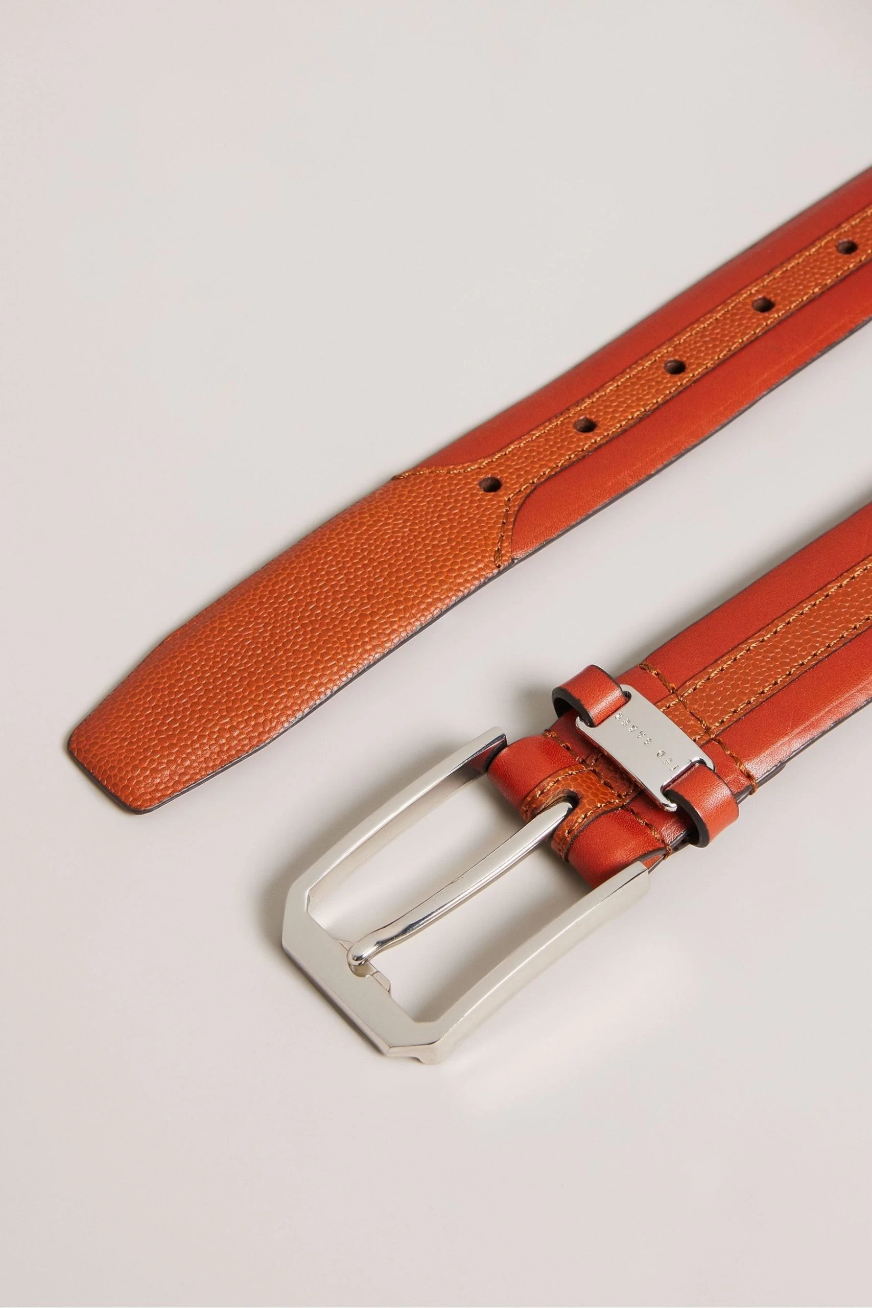 Ted Baker Natural Siymon Tan Caviar And Smooth Leather Belt 5 Ted Baker Natural Siymon Tan Caviar And Smooth Leather Belt - Image 3