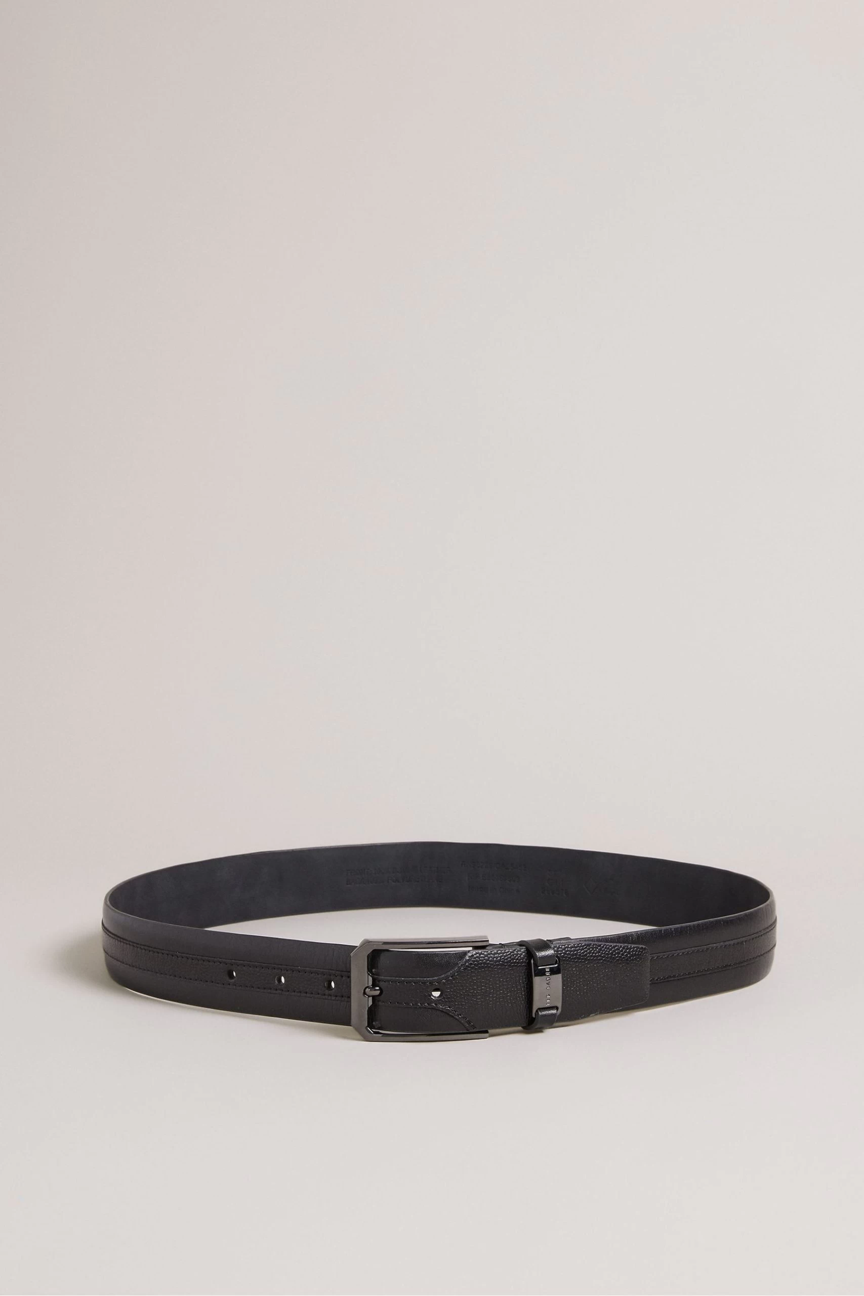 Ted Baker Siymon Caviar And Smooth Leather Black Belt 3 Ted Baker Siymon Caviar And Smooth Leather Black Belt
