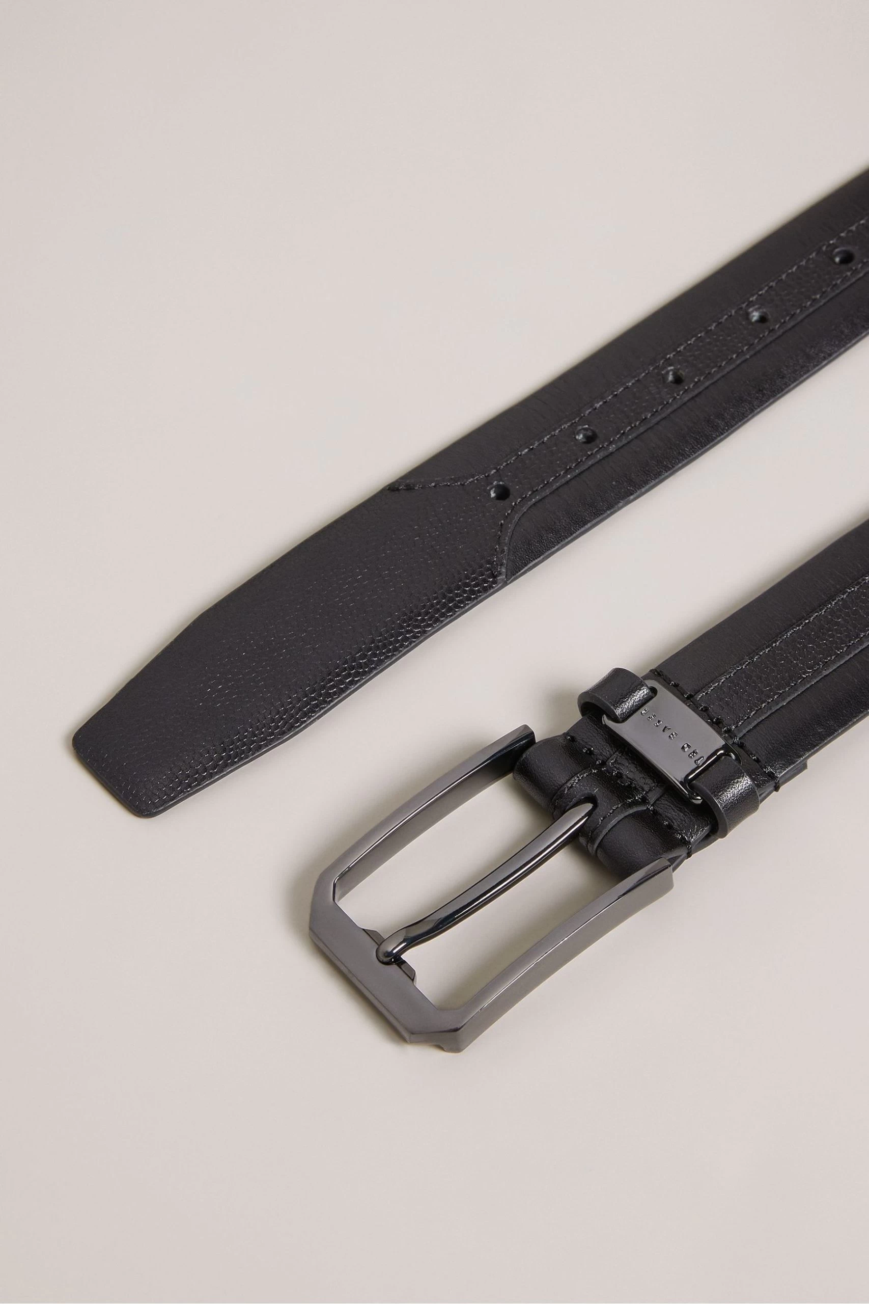 Ted Baker Siymon Caviar And Smooth Leather Black Belt 5 Ted Baker Siymon Caviar And Smooth Leather Black Belt - Image 3