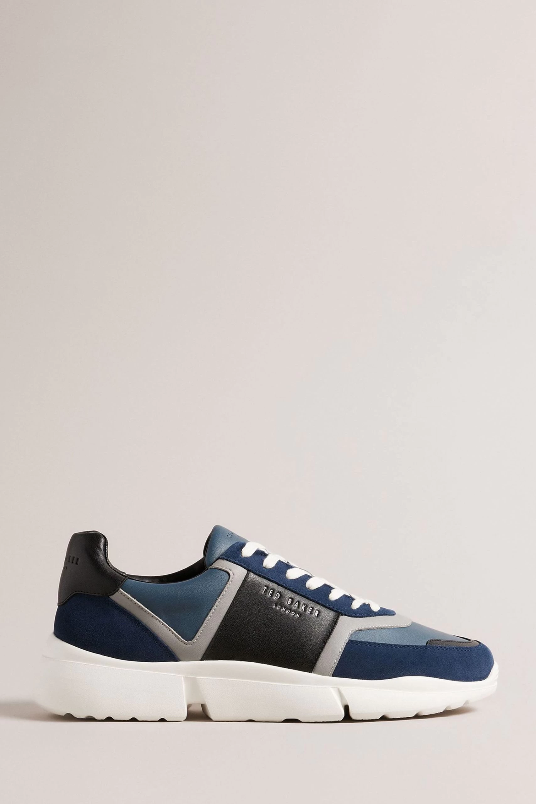Ted Baker Blue Cecyle Leather And Suede Sneakers 3 Ted Baker Blue Cecyle Leather And Suede Sneakers