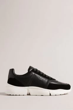 Ted Baker Cecyle Black Leather And Suede Sneakers