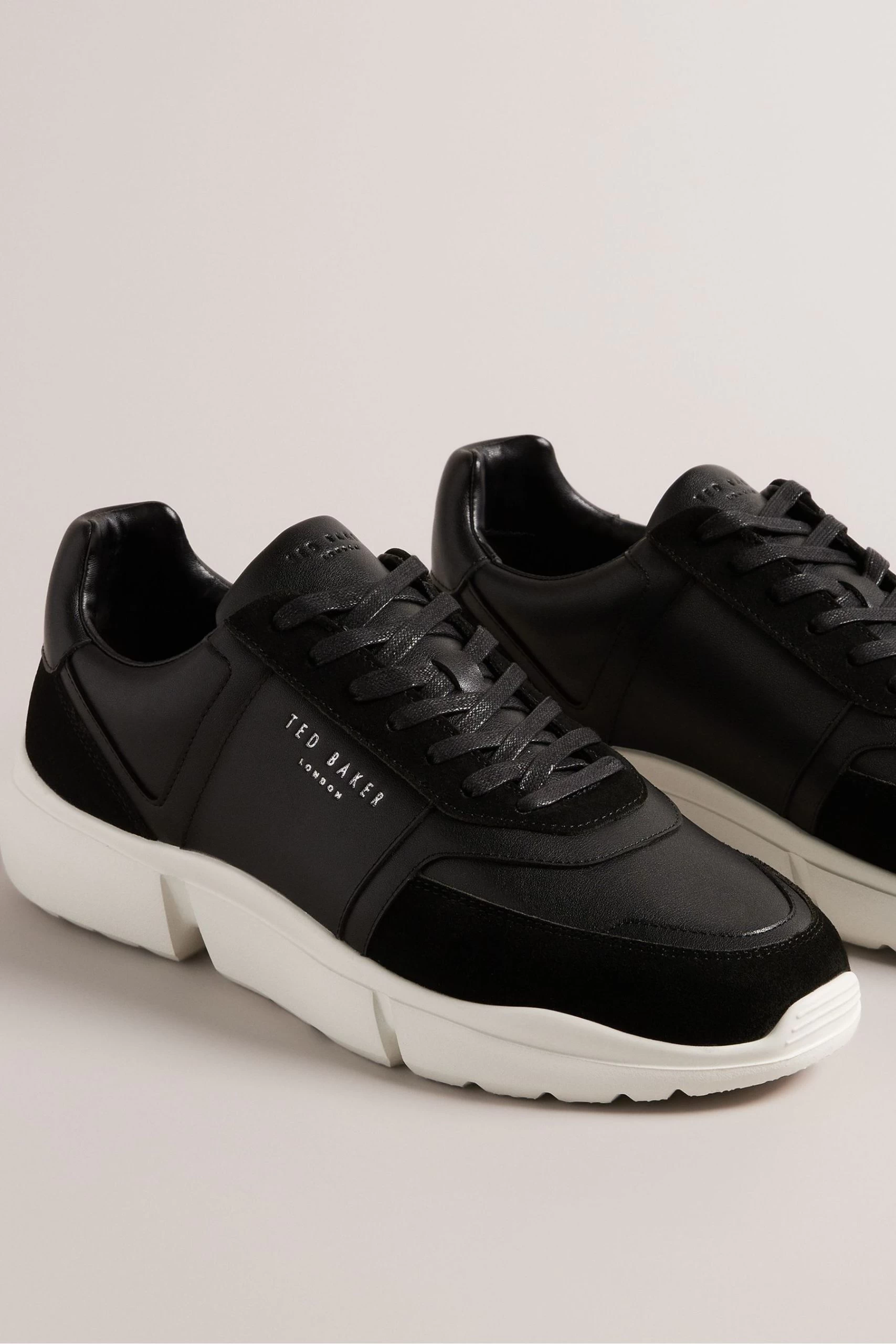 Ted Baker Cecyle Black Leather And Suede Sneakers 4 Ted Baker Cecyle Black Leather And Suede Sneakers - Image 2
