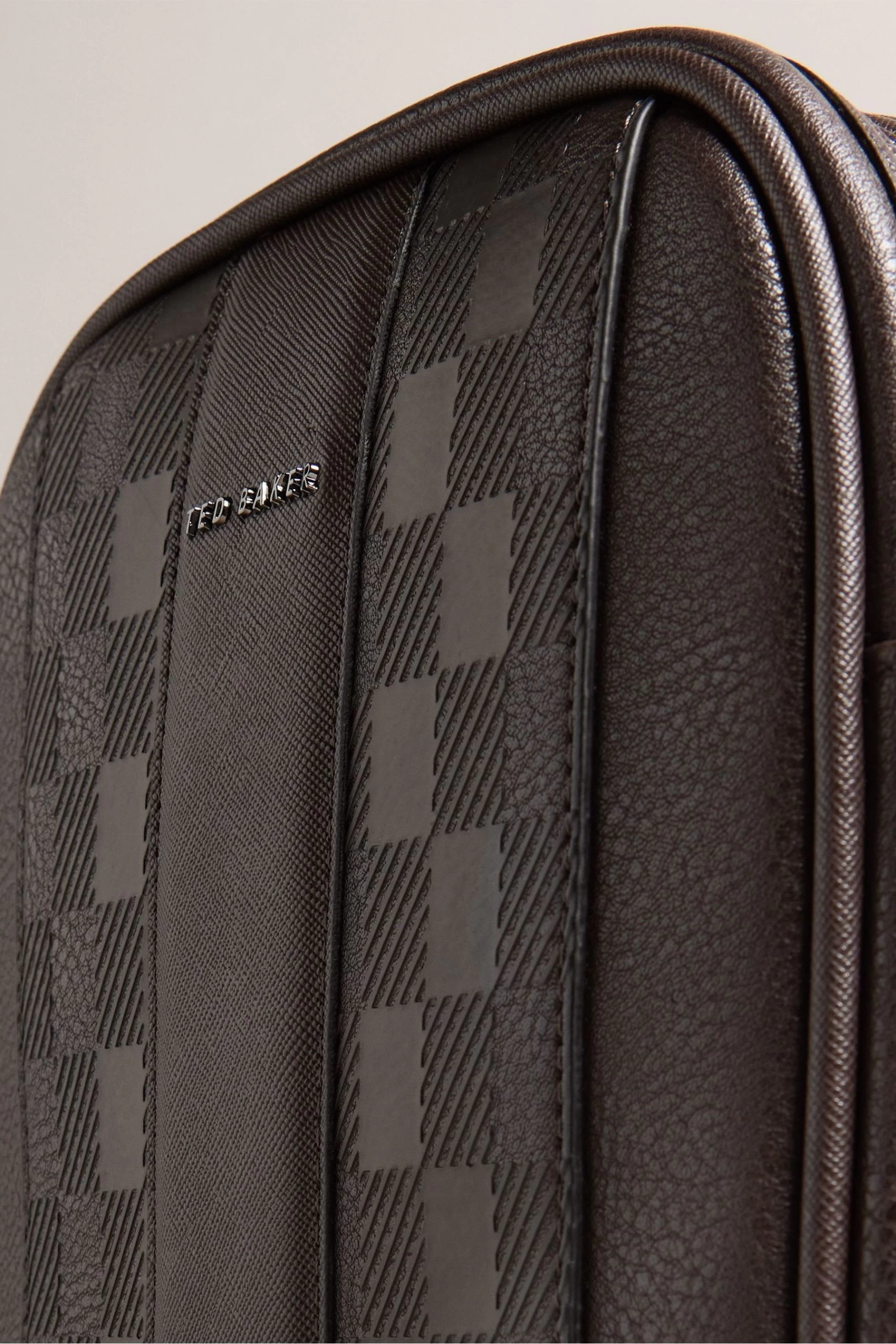 Ted Baker Waydon House Check Pu Brown Flight Bag 6 Ted Baker Waydon House Check Pu Brown Flight Bag - Image 4