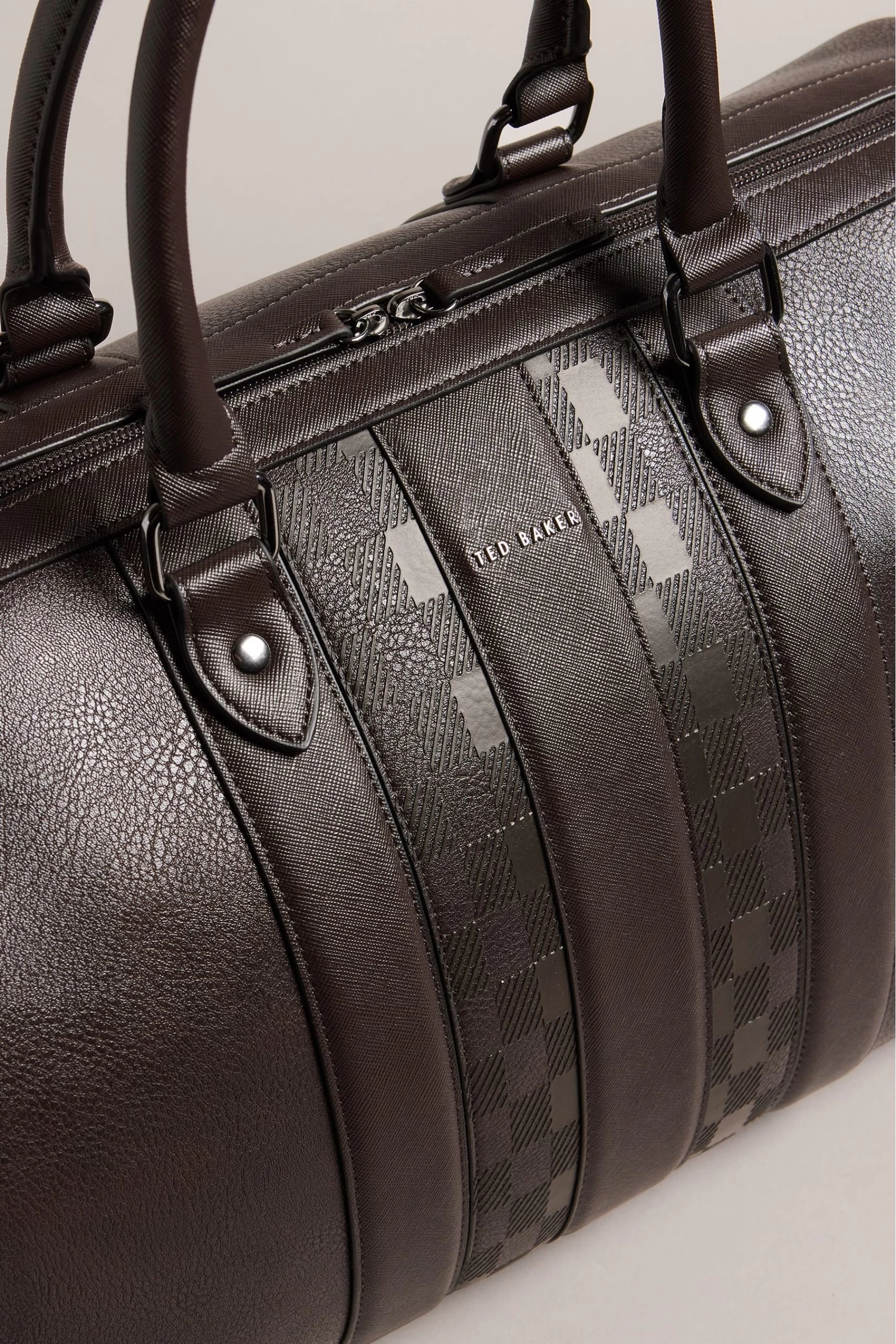 Ted Baker Waylin House Check Pu Brown Holdall 5 Ted Baker Waylin House Check Pu Brown Holdall - Image 3
