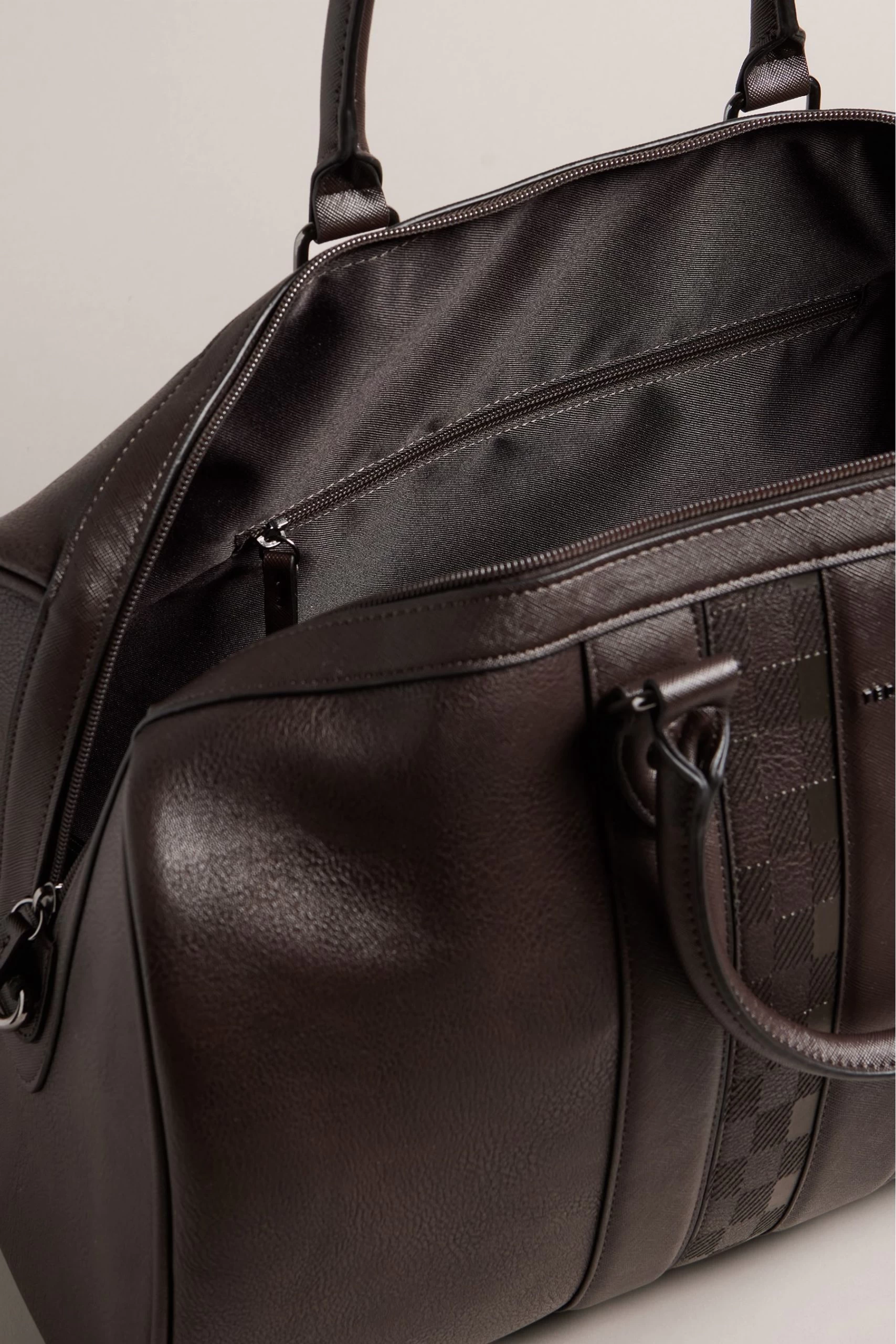 Ted Baker Waylin House Check Pu Brown Holdall 6 Ted Baker Waylin House Check Pu Brown Holdall - Image 4