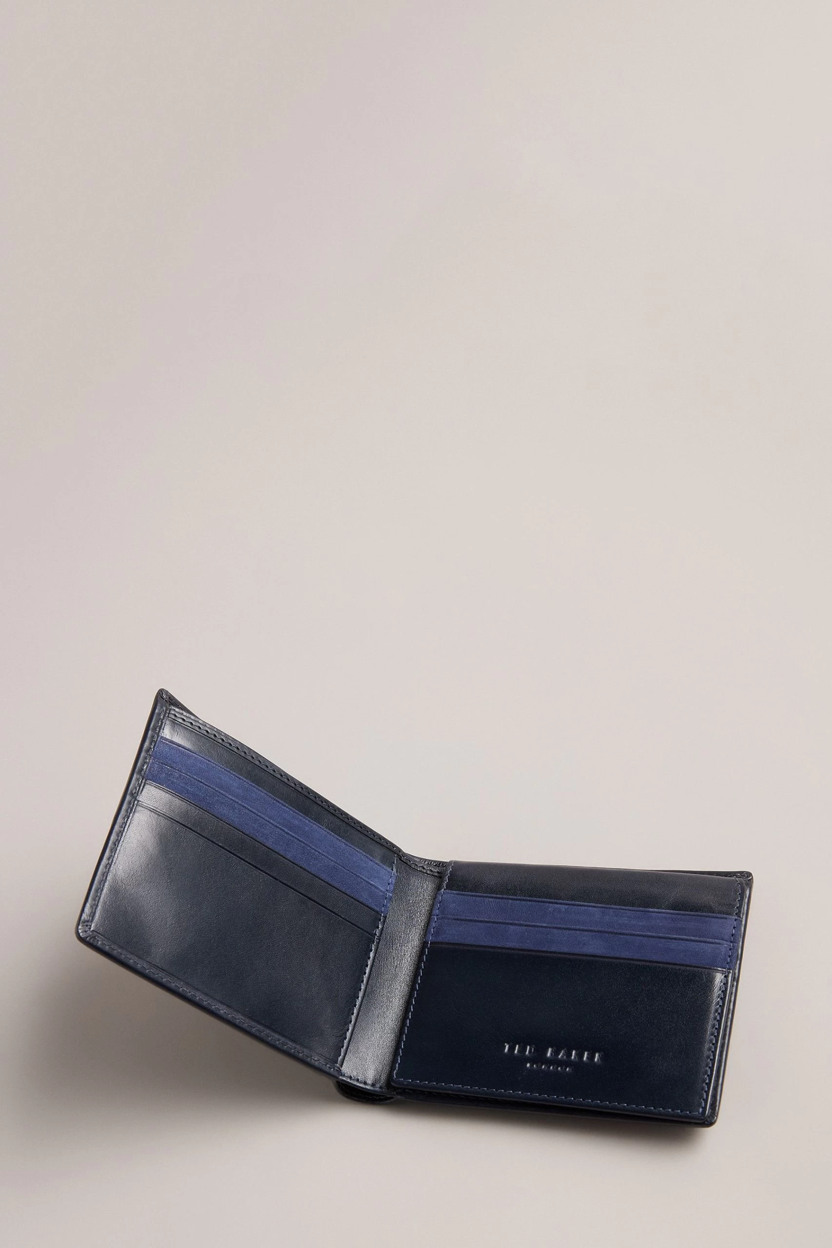 Ted Baker Blue Sammed Folded Leather Wallet 4 Ted Baker Blue Sammed Folded Leather Wallet - Image 2