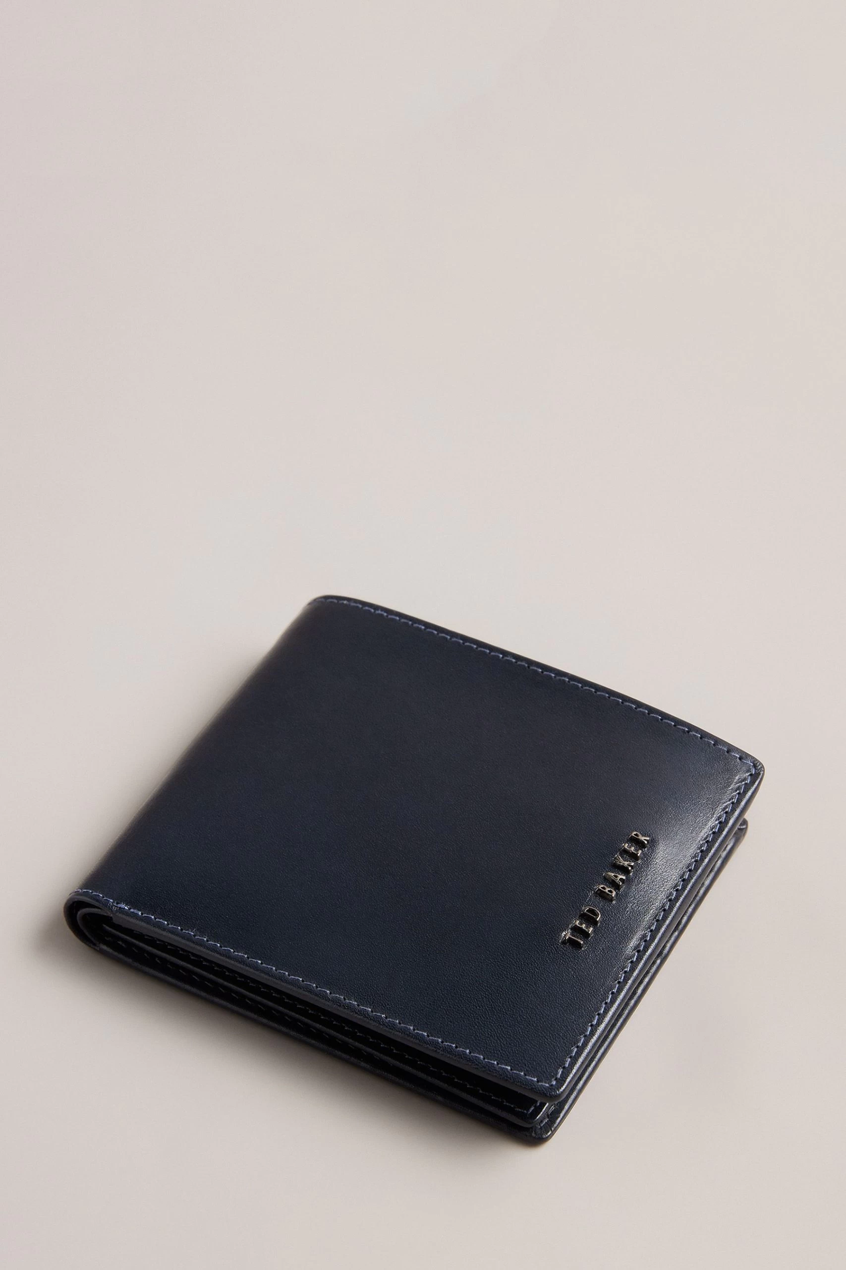 Ted Baker Blue Sammed Folded Leather Wallet 6 Ted Baker Blue Sammed Folded Leather Wallet - Image 4