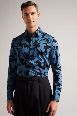 Ted Baker Blue Altlo Floral Print Shirt