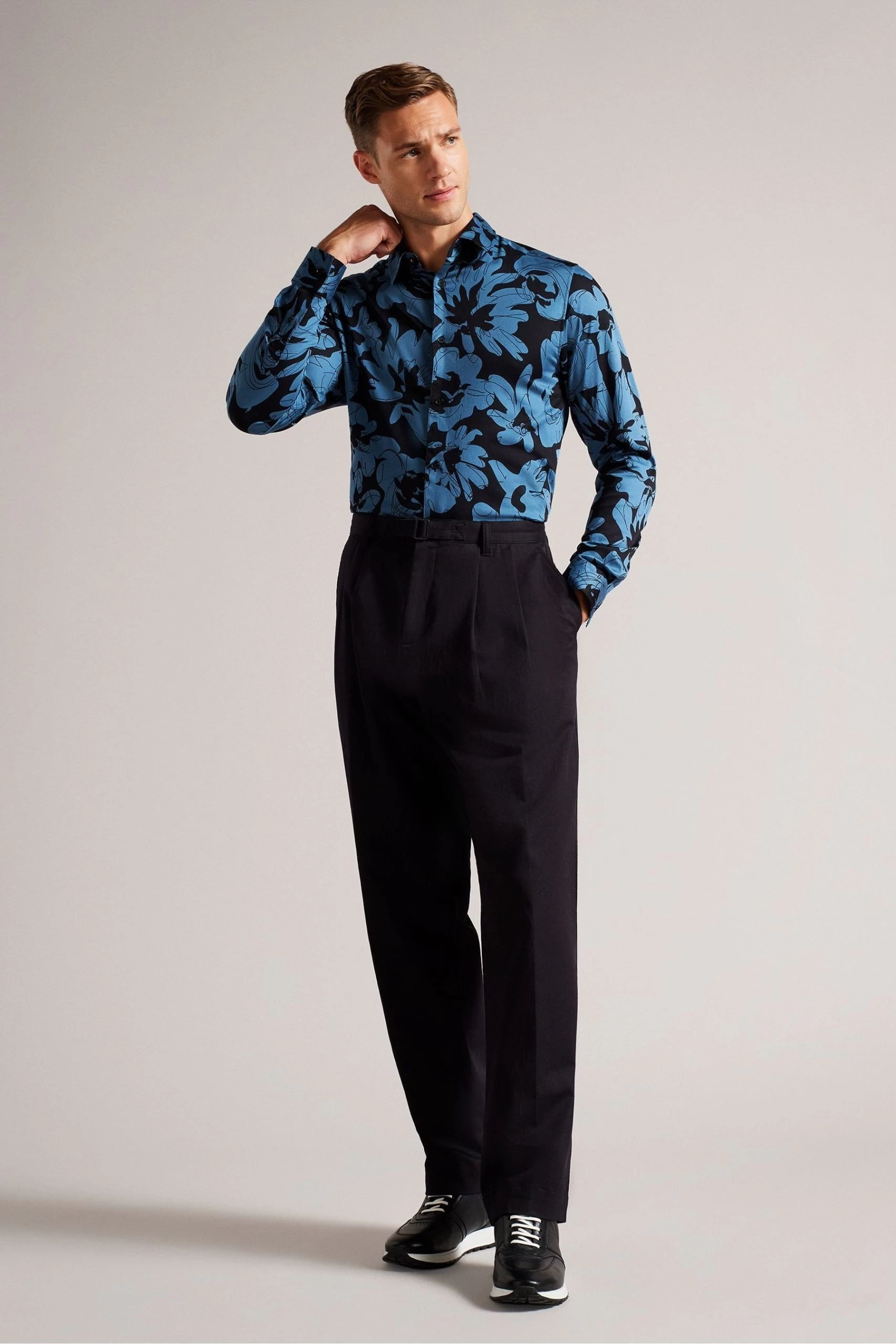 Ted Baker Blue Altlo Floral Print Shirt 6 Ted Baker Blue Altlo Floral Print Shirt - Image 4