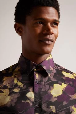 Ted Baker Sleven Watercolour Print Black Shirt 10 Ted Baker Sleven Watercolour Print Black Shirt -Ted Baker Shop D57308s4