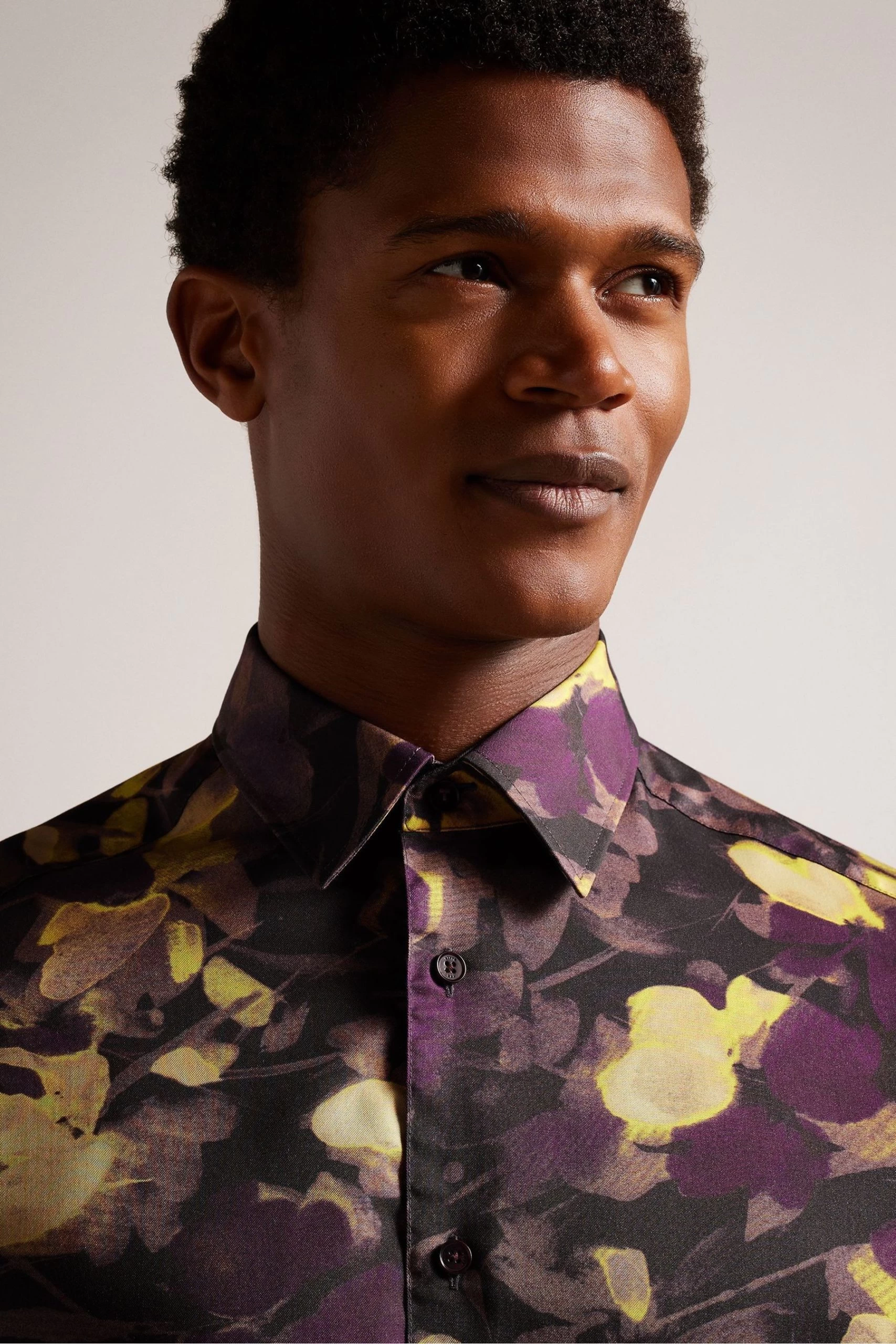 Ted Baker Sleven Watercolour Print Black Shirt 6 Ted Baker Sleven Watercolour Print Black Shirt - Image 4