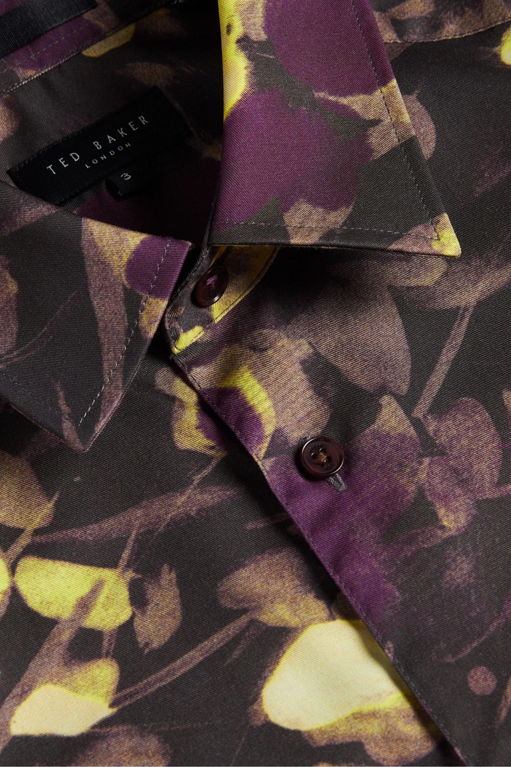 Ted Baker Sleven Watercolour Print Black Shirt 7 Ted Baker Sleven Watercolour Print Black Shirt - Image 5