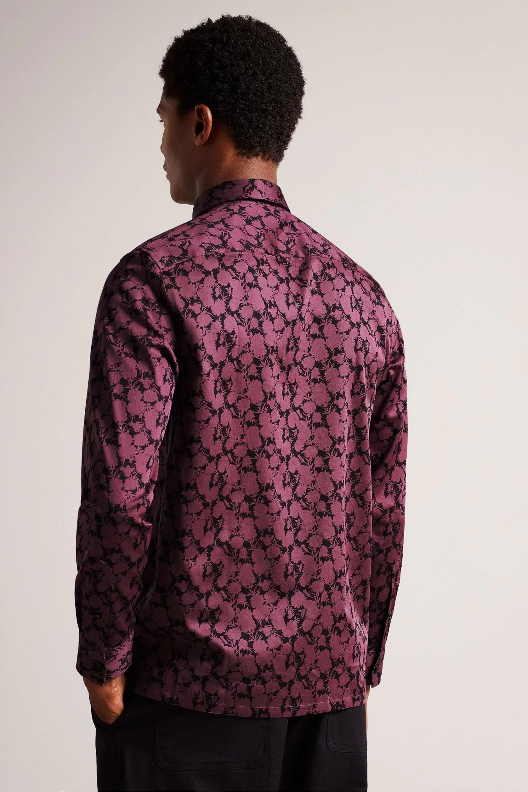 Ted Baker Red Comlee Long Sleeve Floral Print Shirt 4 Ted Baker Red Comlee Long Sleeve Floral Print Shirt - Image 2