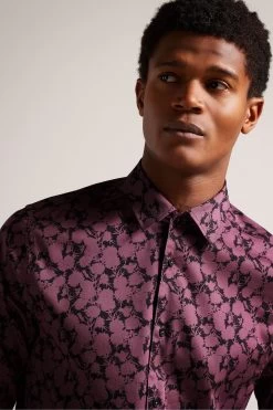 Ted Baker Red Comlee Long Sleeve Floral Print Shirt 9 Ted Baker Red Comlee Long Sleeve Floral Print Shirt -Ted Baker Shop D57309s3