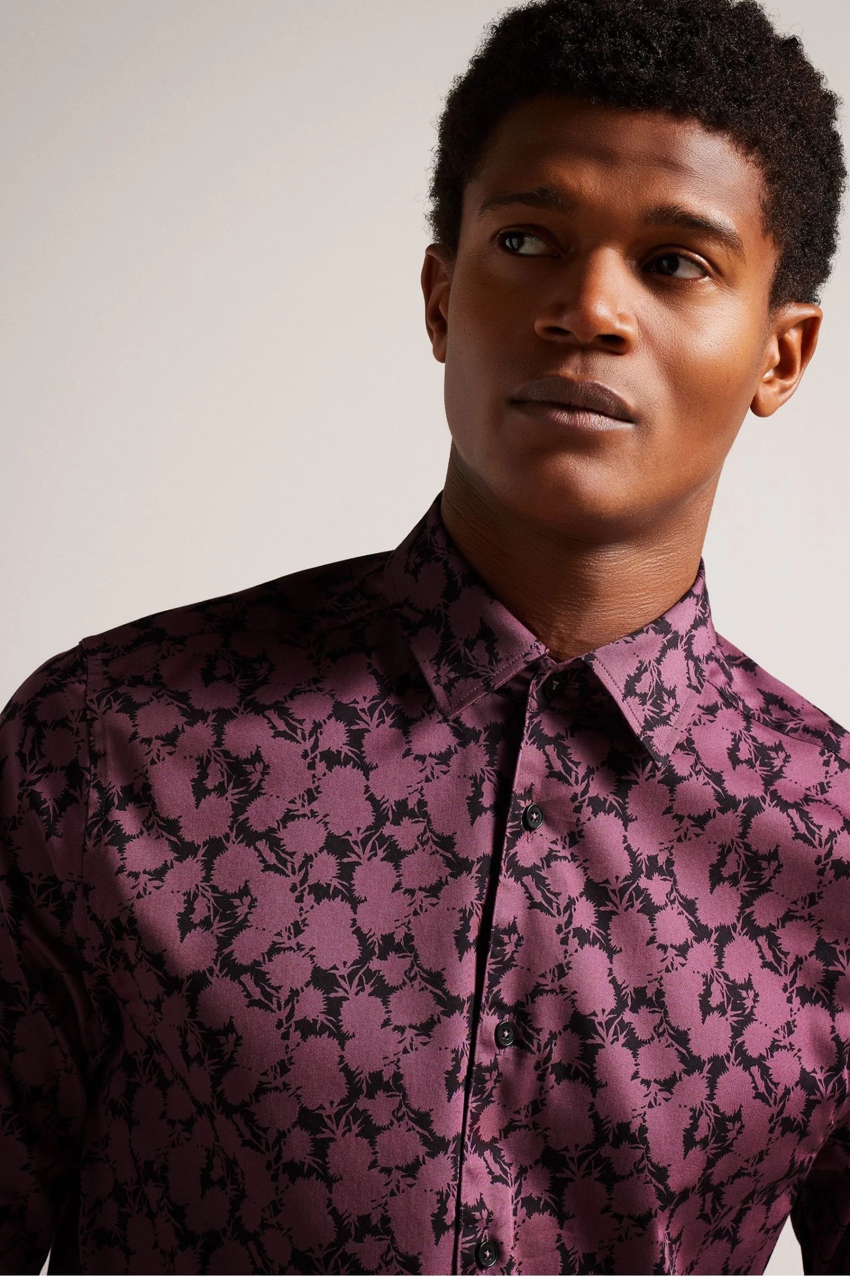 Ted Baker Red Comlee Long Sleeve Floral Print Shirt 5 Ted Baker Red Comlee Long Sleeve Floral Print Shirt - Image 3