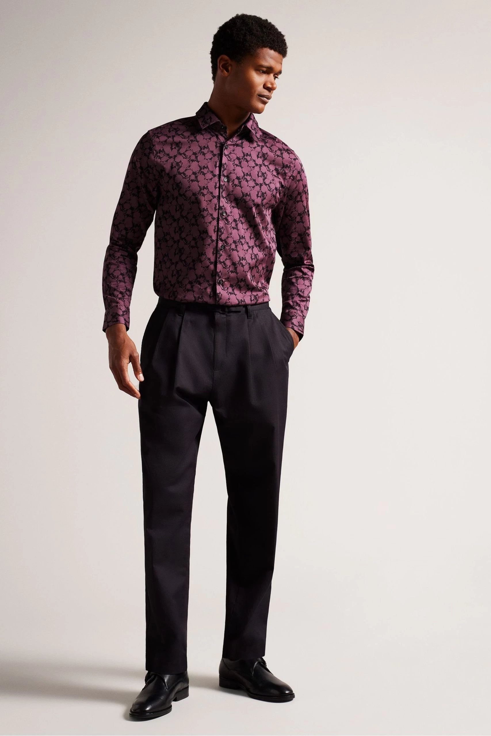 Ted Baker Red Comlee Long Sleeve Floral Print Shirt 6 Ted Baker Red Comlee Long Sleeve Floral Print Shirt - Image 4