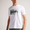 Ted Baker Rewild Short Sleeve Regular Printed White T-Shirt 2 Ted Baker Rewild Short Sleeve Regular Printed White T-Shirt -Ted Baker Shop D57313s