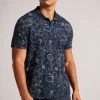 Ted Baker Blue Holler Short Sleeve Regular Printed Polo Shirt 1 Ted Baker Blue Holler Short Sleeve Regular Printed Polo Shirt -Ted Baker Shop D57314s