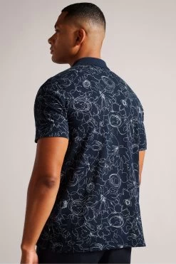 Ted Baker Blue Holler Short Sleeve Regular Printed Polo Shirt 8 Ted Baker Blue Holler Short Sleeve Regular Printed Polo Shirt -Ted Baker Shop D57314s2