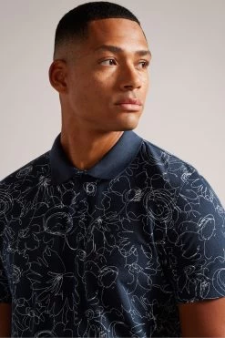 Ted Baker Blue Holler Short Sleeve Regular Printed Polo Shirt 10 Ted Baker Blue Holler Short Sleeve Regular Printed Polo Shirt -Ted Baker Shop D57314s4