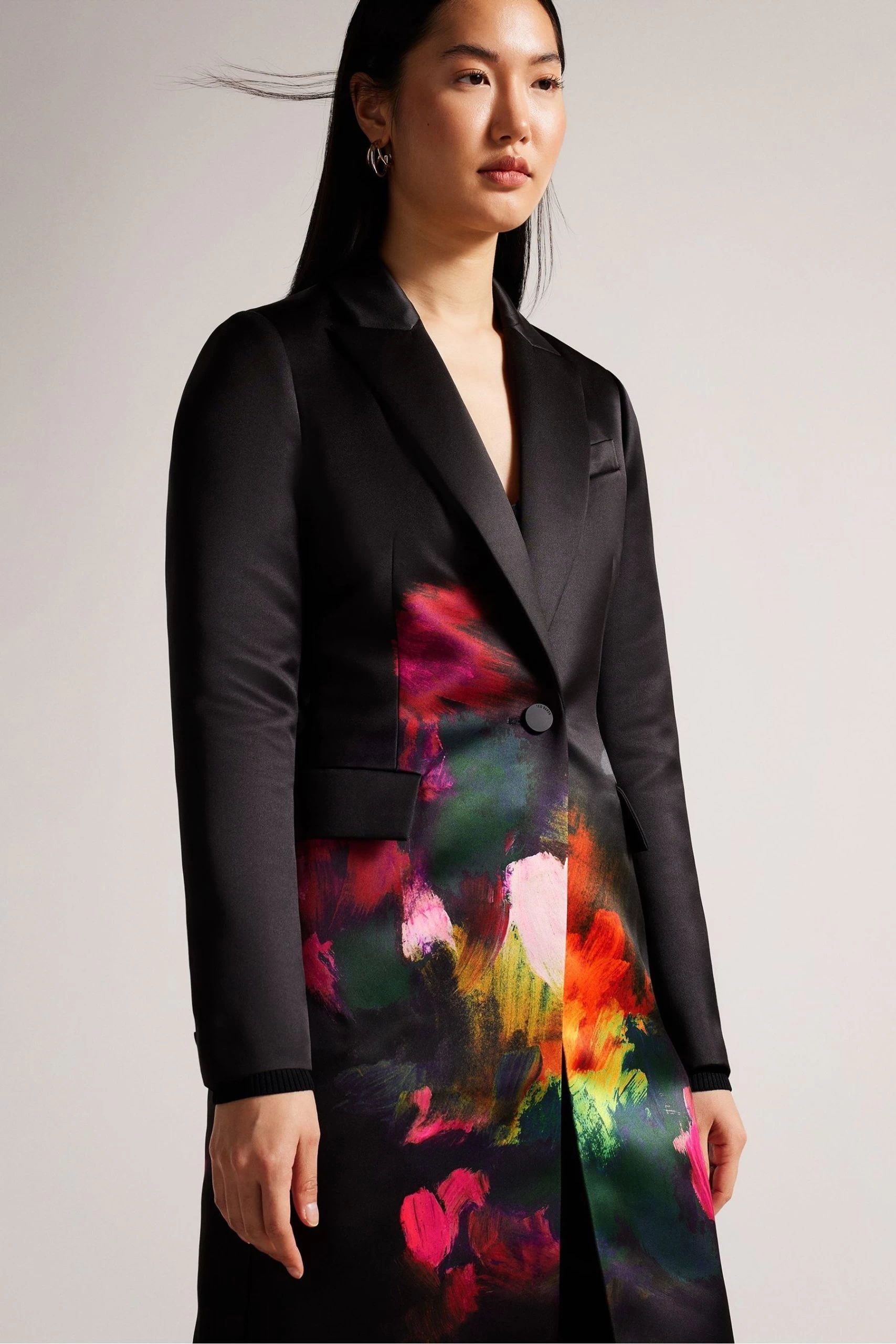 Ted Baker Black Anastay Single Breasted Midi Length Coat 5 Ted Baker Black Anastay Single Breasted Midi Length Coat - Image 3