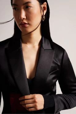 Ted Baker Black Anastay Single Breasted Midi Length Coat 10 Ted Baker Black Anastay Single Breasted Midi Length Coat -Ted Baker Shop D66223s4