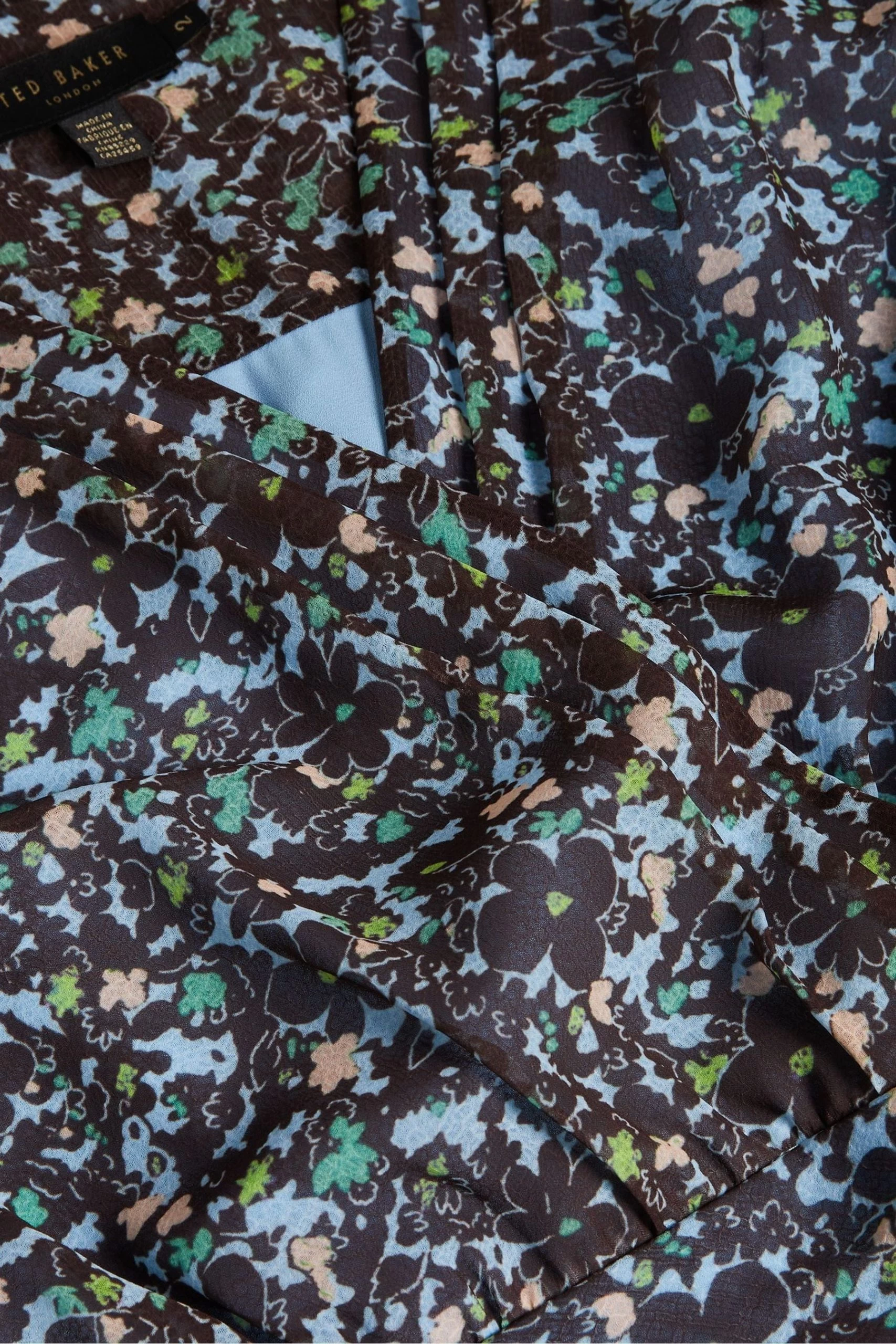 Ted Baker Blue Cherela Printed Long Sleeves Mini Dress 7 Ted Baker Blue Cherela Printed Long Sleeves Mini Dress - Image 5