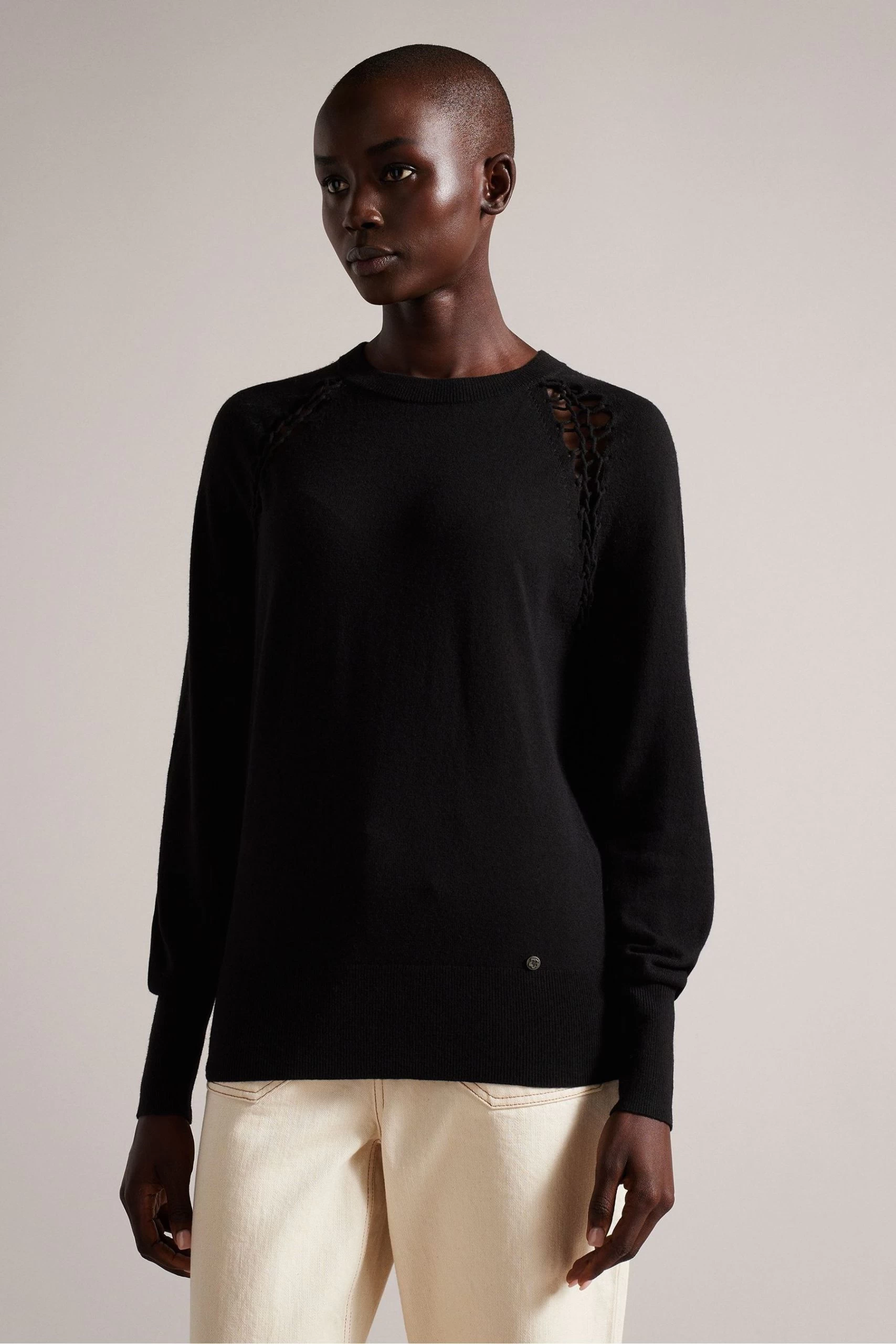 Ted Baker Mariny Black Raglan Sweatshirt 3 Ted Baker Mariny Black Raglan Sweatshirt