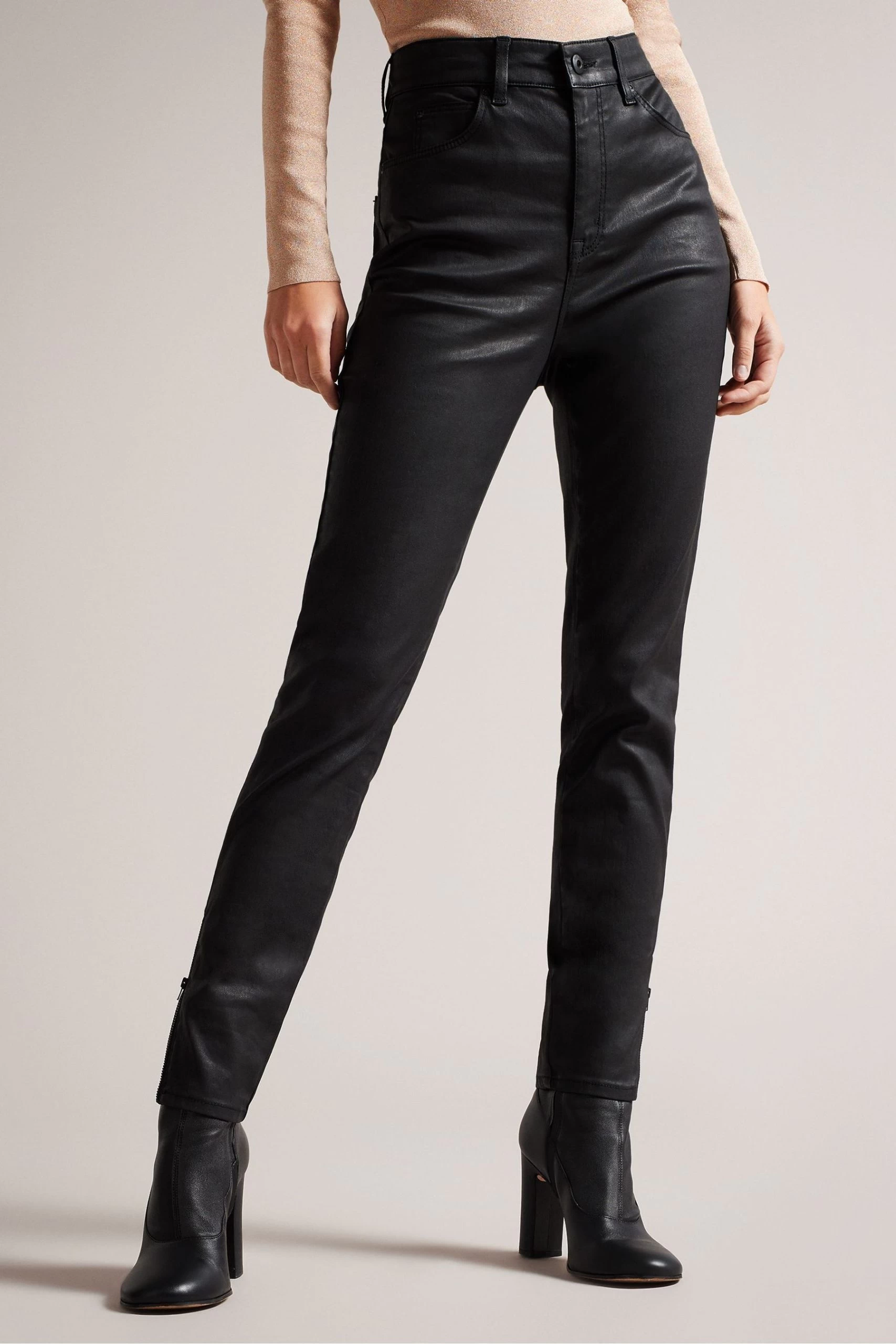 Ted Baker Black Jazmynn Satin Stretch Skinny Jeans 3 Ted Baker Black Jazmynn Satin Stretch Skinny Jeans