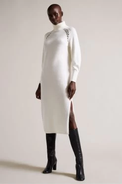 Ted Baker White Malorri Knit Midi Dress