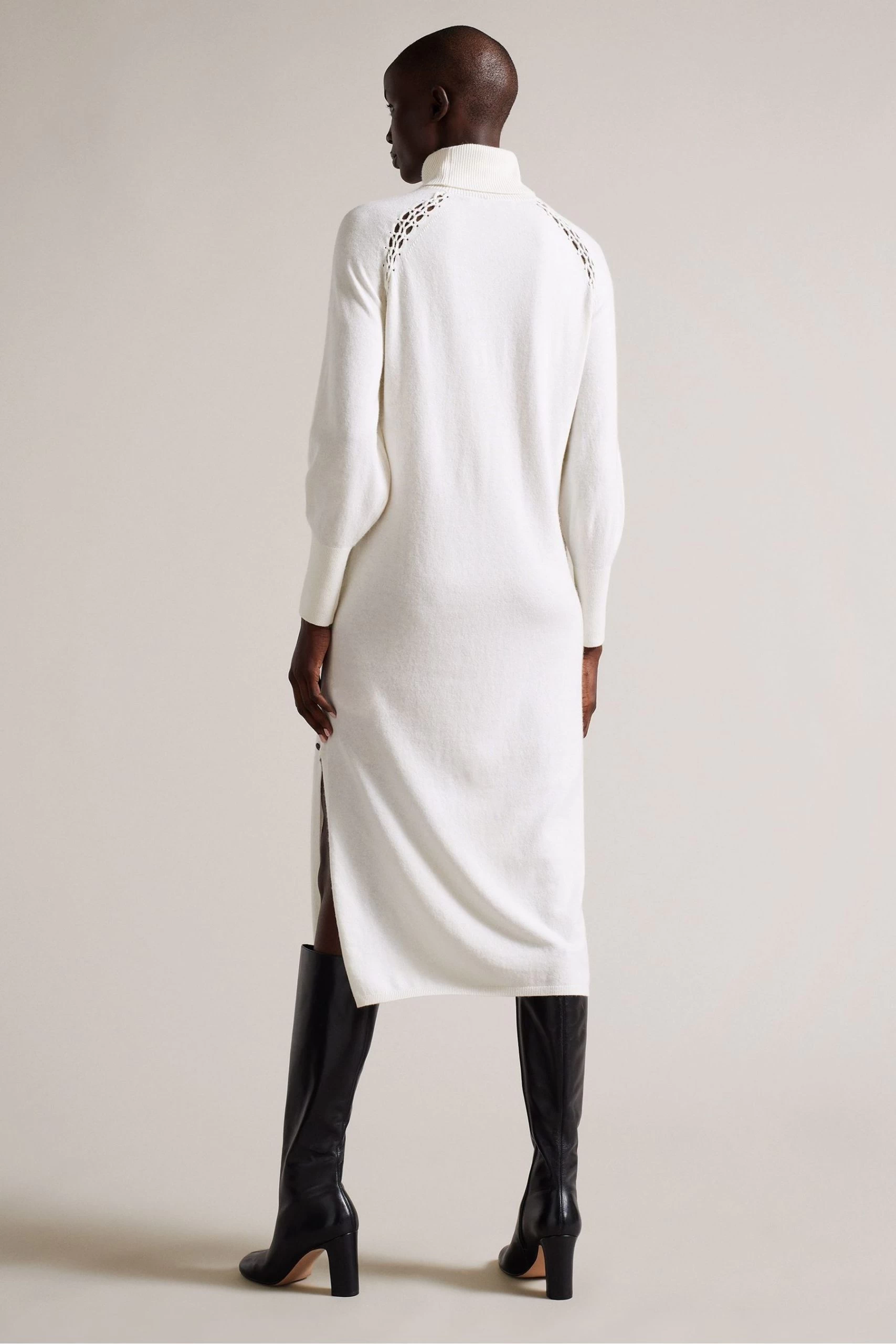 Ted Baker White Malorri Knit Midi Dress 4 Ted Baker White Malorri Knit Midi Dress - Image 2