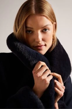 Ted Baker Navy Blue Loleta Belted Faux Fur Collar And Cuffs Coat 10 Ted Baker Navy Blue Loleta Belted Faux Fur Collar And Cuffs Coat -Ted Baker Shop D68780s4