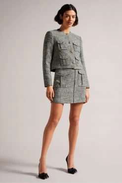 Ted Baker Faraae Black Cropped Boucle Jacket 9 Ted Baker Faraae Black Cropped Boucle Jacket -Ted Baker Shop D68782s3