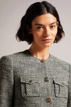Ted Baker Faraae Black Cropped Boucle Jacket 10 Ted Baker Faraae Black Cropped Boucle Jacket -Ted Baker Shop D68782s4