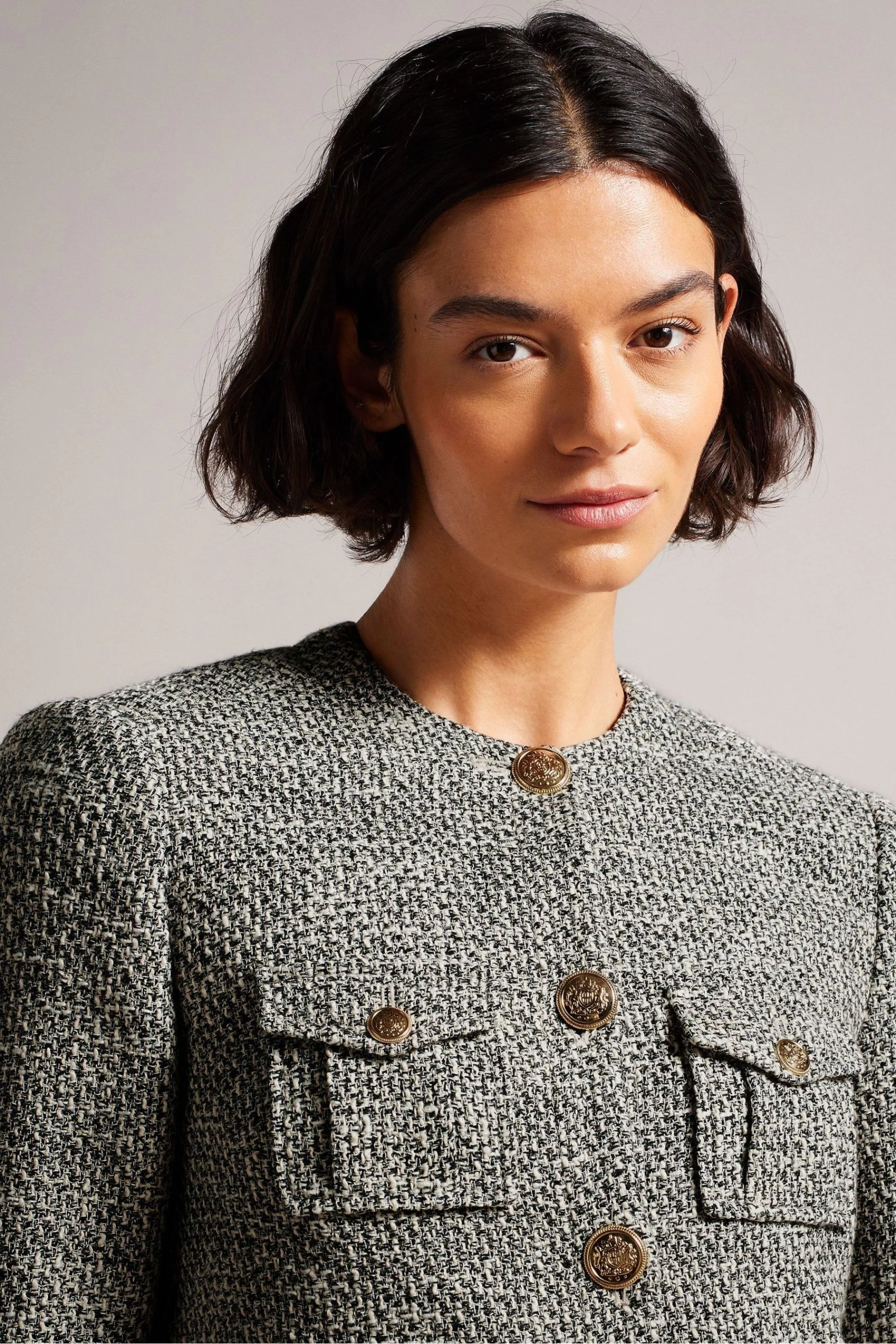 Ted Baker Faraae Black Cropped Boucle Jacket 6 Ted Baker Faraae Black Cropped Boucle Jacket - Image 4
